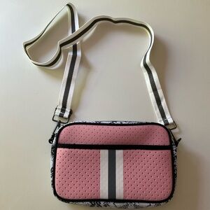 NEW Neoprene Squishy Fabric Shoulder Strap Purse Bag Black Pink Grey Snakeskin